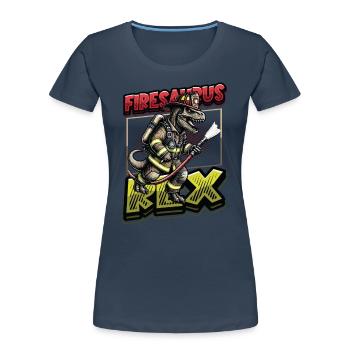 Firesaurus Rex Feuerwehr Dinosaurier Abenteuer - Frauen Premium Bio T-Shirt - Navy - Vorne - Mia (176cm)