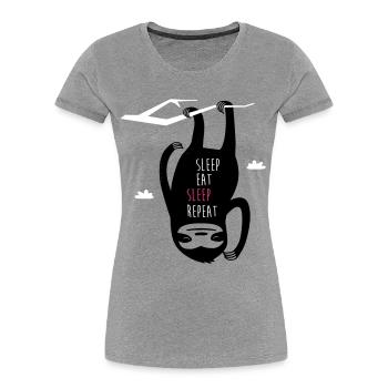 Sleep Eat Sleep Repeat Sloth - Women's Premium Organic T-Shirt - navy - Front - Mia (176cm)