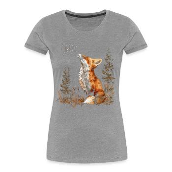 Drôle Renard Renard Art Animal Nature Animaux Animaux Sauvages - T-shirt bio Premium Femme - bleu marine - Devant - Mia (176cm)