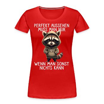 Funny Raccoon Saying Animal Lover Funny Raccoon - Women's Premium Organic T-Shirt - navy - Front - Mia (176cm)