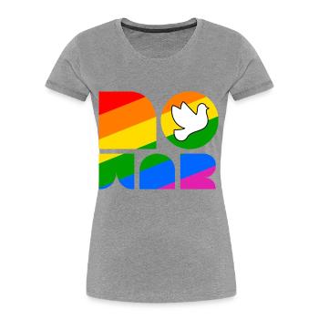 No War LGBTQ Pride Month Shirt - Frauen Premium Bio T-Shirt - Navy - Vorne - Mia (176cm)