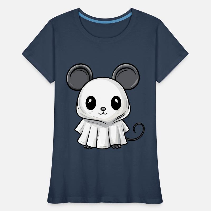 Mouse Halloween Comic Ghost Women's Premium Organic T-Shirt