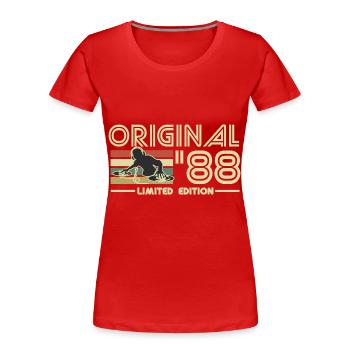 1988 - Women's Premium Organic T-Shirt - navy - Front - Mia (176cm)