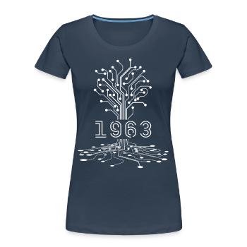 1963 Gaming Geburtstagsgeschenk, 1963 Gamer Geschenk - Frauen Premium Bio T-Shirt - Navy - Vorne - Mia (176cm)