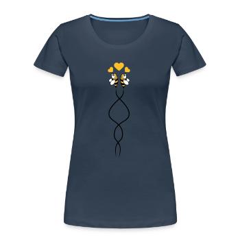 Bees Love - Women's Premium Organic T-Shirt - navy - Front - Mia (176cm)