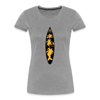 Surfbrett Surfbrett surfbrett2 - Frauen Premium Bio T-Shirt - Navy - Vorne - Mia (176cm)