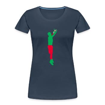 Alcohol - Women's Premium Organic T-Shirt - navy - Front - Mia (176cm)