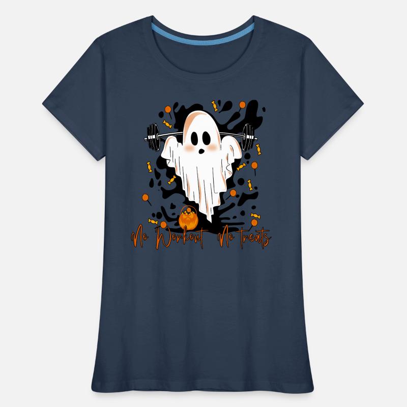 Terribly cute ghost at workout halloween Women's Premium Organic T-Shirt