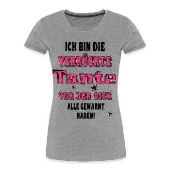 Verrückte Tante - Frauen Premium Bio T-Shirt - Navy - Vorne - Mia (176cm)