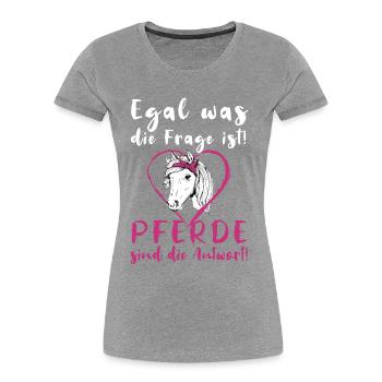 Pferde Reiterin Lustiger Spruch - Frauen Premium Bio T-Shirt - Navy - Vorne - Mia (176cm)