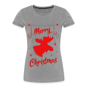Elch Frohe Weihnachten Rentier Hirsch - Frauen Premium Bio T-Shirt - Navy - Vorne - Mia (176cm)