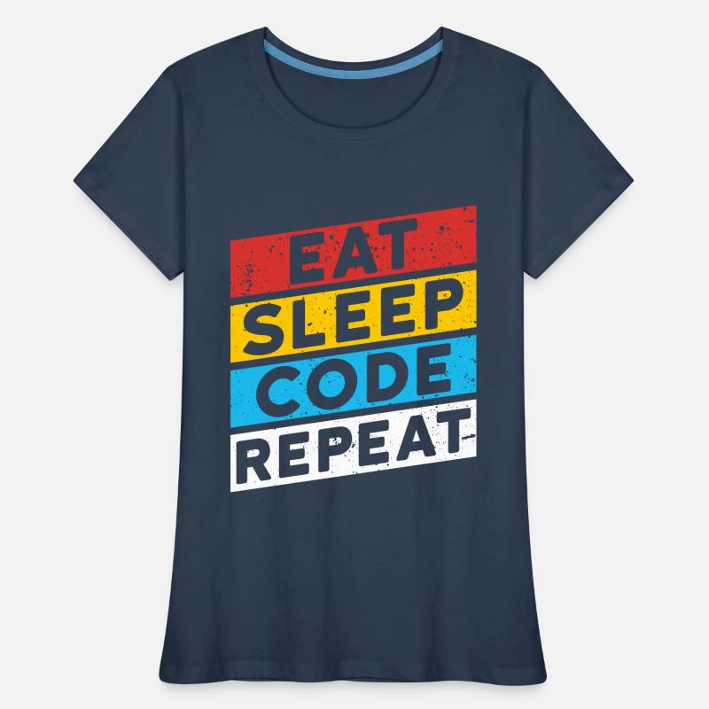 CODE CODER CODING Saying | EAT SLEEP CODE REPEAT Women's Premium Organic T-Shirt