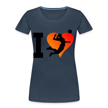 Volley Volleyballspieler Volleyballspielen - Frauen Premium Bio T-Shirt - Navy - Vorne - Mia (176cm)