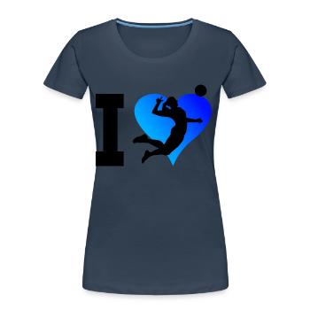 Volleyball masculin Volleyball féminin Spi - T-shirt bio Premium Femme - bleu marine - Devant - Mia (176cm)