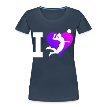 Volleyball Volleyball féminin Hommes - T-shirt bio Premium Femme - bleu marine - Devant - Mia (176cm)