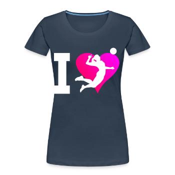 Volley-ball Joueurs de volley-ball - T-shirt bio Premium Femme - bleu marine - Devant - Mia (176cm)