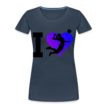 Volleyball masculin Volleyball féminin Spi - T-shirt bio Premium Femme - bleu marine - Devant - Mia (176cm)