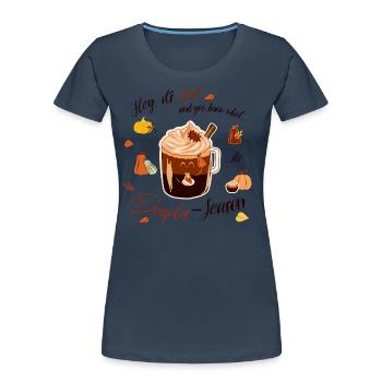 Herbstlicher Kürbis-Spaß | Pumpkin Season Design - Frauen Premium Bio T-Shirt - Navy - Vorne - Mia (176cm)