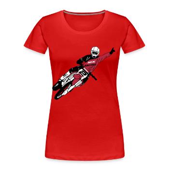 Moto Cross - motocross - Frauen Premium Bio T-Shirt - Navy - Vorne - Mia (176cm)