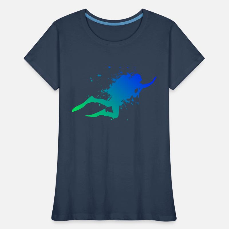 Plongée Plongée Plongée libre Plongeurs T-shirt bio Premium Femme