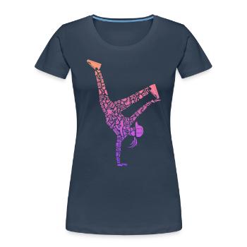 Breakdance Breakdancer Femmes Filles Breakdance - T-shirt bio Premium Femme - bleu marine - Devant - Mia (176cm)