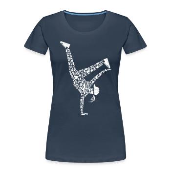 Breakdance Breakdancer Filles Femmes Breakdance - T-shirt bio Premium Femme - bleu marine - Devant - Mia (176cm)