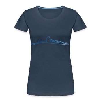 Aviron Aviron Hommes Rameurs Femmes - T-shirt bio Premium Femme - bleu marine - Devant - Mia (176cm)