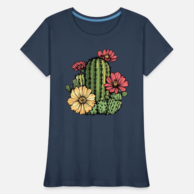 Cactus à fleurs T-shirt bio Premium Femme
