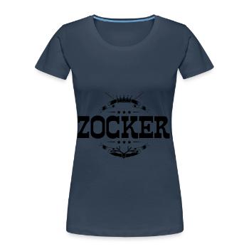 Zocker Gamer - Frauen Premium Bio T-Shirt - Navy - Vorne - Mia (176cm)
