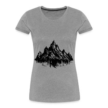 Mountains Nature Silhouette - Women's Premium Organic T-Shirt - navy - Front - Mia (176cm)