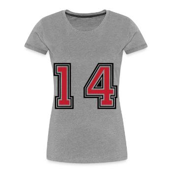 14 Zahl symbol - Frauen Premium Bio T-Shirt - Navy - Vorne - Mia (176cm)
