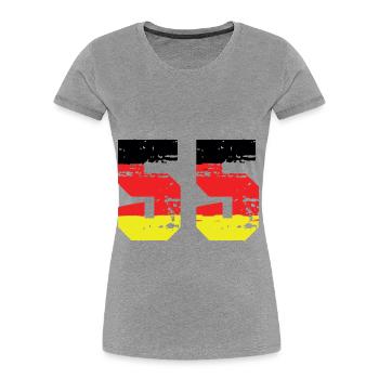 55 Zahl Deutschland Trikot - Frauen Premium Bio T-Shirt - Navy - Vorne - Mia (176cm)