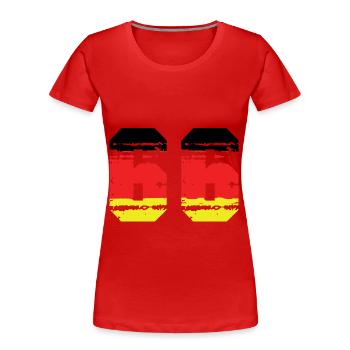 66 Zahl Deutschland Trikot - Frauen Premium Bio T-Shirt - Navy - Vorne - Mia (176cm)