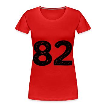 Maillot à 82 numéros - T-shirt bio Premium Femme - bleu marine - Devant - Mia (176cm)