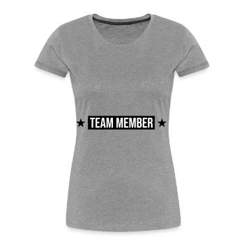 Membres de l’équipe - T-shirt bio Premium Femme - bleu marine - Devant - Mia (176cm)