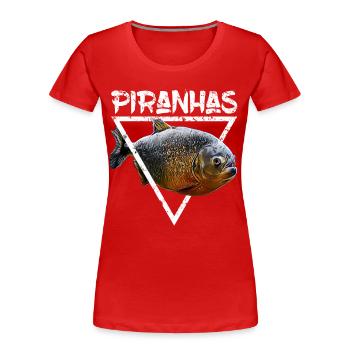 Piranha Monster Fish Keeper Predator Fish Design - Women's Premium Organic T-Shirt - navy - Front - Mia (176cm)