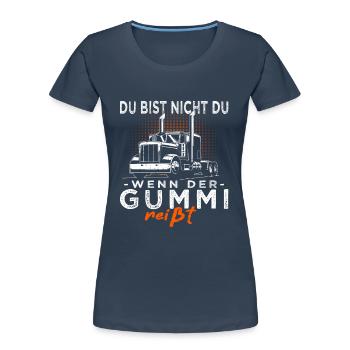 LKW Fahrer & Trucker - Fernfahrer mit Lastwagen - Frauen Premium Bio T-Shirt - Navy - Vorne - Mia (176cm)
