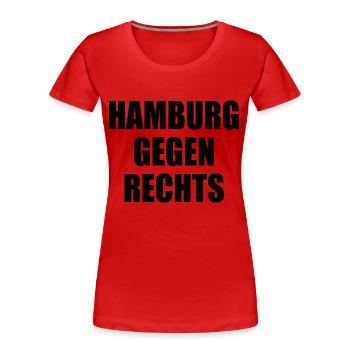 hamburg gegen rechts - Frauen Premium Bio T-Shirt - Navy - Vorne - Mia (176cm)
