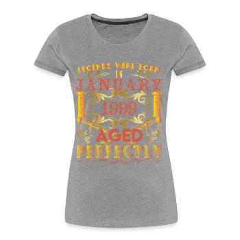 January 1999 - birthday 1999 legends were born. - Women's Premium Organic T-Shirt - navy - Front - Mia (176cm)