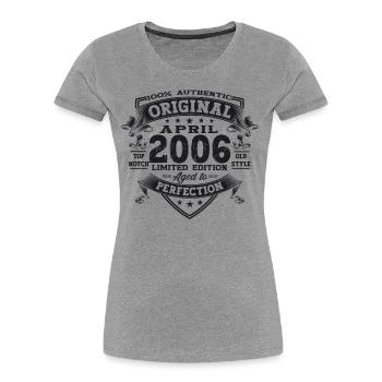 17th birthday man April Born 2006 Original - Women's Premium Organic T-Shirt - navy - Front - Mia (176cm)