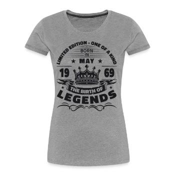 55. Geburtstag Mann Legende Mai Jahrgang 1969 - Frauen Premium Bio T-Shirt - Navy - Vorne - Mia (176cm)