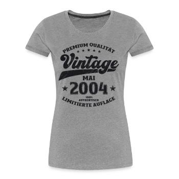 Vintage May 2004 Vintage 2004 Birthday 2004 - Women's Premium Organic T-Shirt - navy - Front - Mia (176cm)