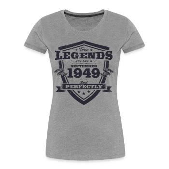 75th Birthday Original August 1949 Born 1949 - Women's Premium Organic T-Shirt - navy - Front - Mia (176cm)