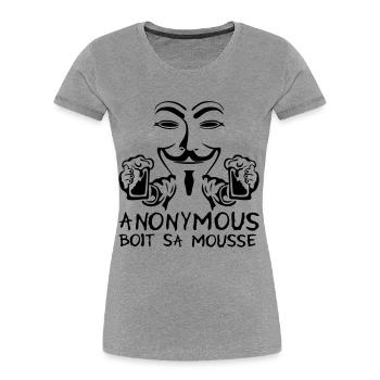 anonymous foam alcohol drink beer humou - Women's Premium Organic T-Shirt - navy - Front - Mia (176cm)