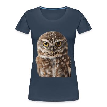 Owl - Women's Premium Organic T-Shirt - navy - Front - Mia (176cm)