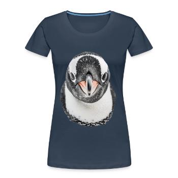 Penguin - Women's Premium Organic T-Shirt - navy - Front - Mia (176cm)
