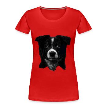 Border Collie - Frauen Premium Bio T-Shirt - Navy - Vorne - Mia (176cm)