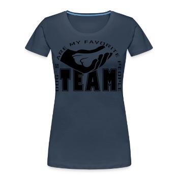 Hund Team Pfote Hand Hundesport Hundeliebe - Frauen Premium Bio T-Shirt - Navy - Vorne - Mia (176cm)
