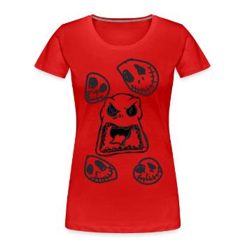 Monster, halloween, skellington,illustration - Frauen Premium Bio T-Shirt -  - Vorne - Mia (176cm)