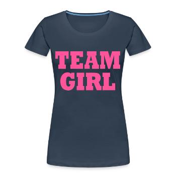 Team girl - T-shirt bio Premium Femme - bleu marine - Devant - Mia (176cm)